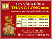 Giá Vàng Rồng Thăng Long- Bảo Tín Minh Châu ngày 31.03.2023