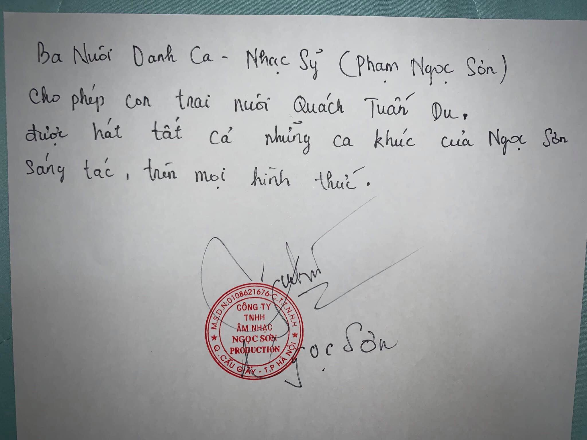 Quách Tuấn Du hé lộ bản cam kết đặc biệt từ bố nuôi Ngọc Sơn - 1