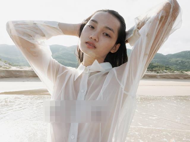 Học trò 20 tuổi của Võ Hoàng Yến táo bạo với áo sũng nước trong ảnh thời trang