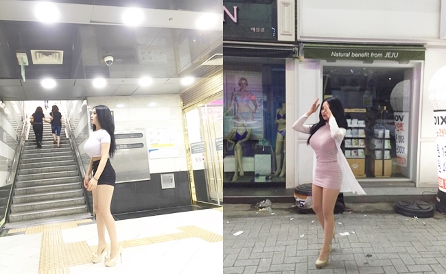 Những bức hình chụp lướt qua ở đường phố, ga tàu của một cô gái Hàn Quốc bỗng chốc trở thành tâm điểm chú ý trên mạng xã hội.