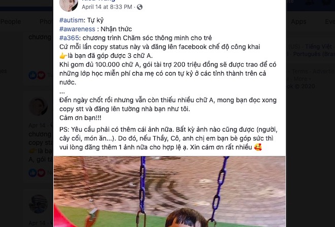 Thận trọng khi đăng hình trẻ em cùng các bài &#34;gom 100.000 chữ A&#34; - 1