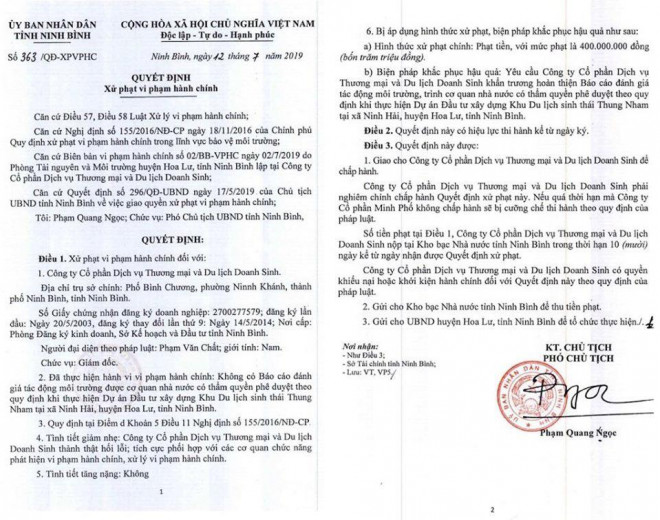 Liên tiếp xâm hại di sản Tràng An, vẫn được Chủ tịch tỉnh Ninh Bình tặng bằng khen - 2