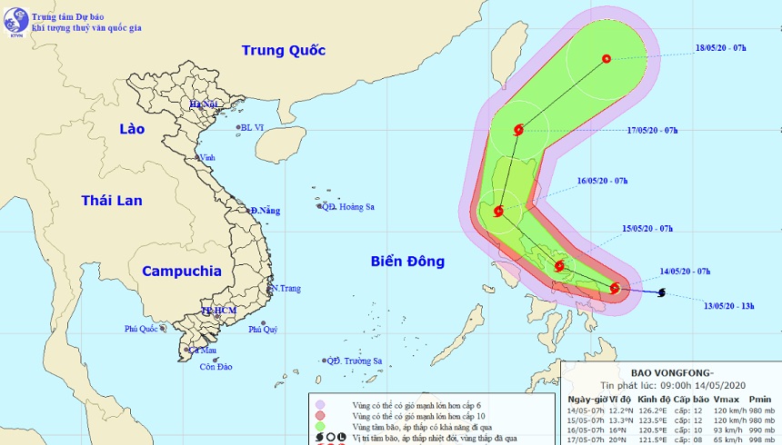 New information on storm VONGFONG level 14 is operating near the East Sea - 1