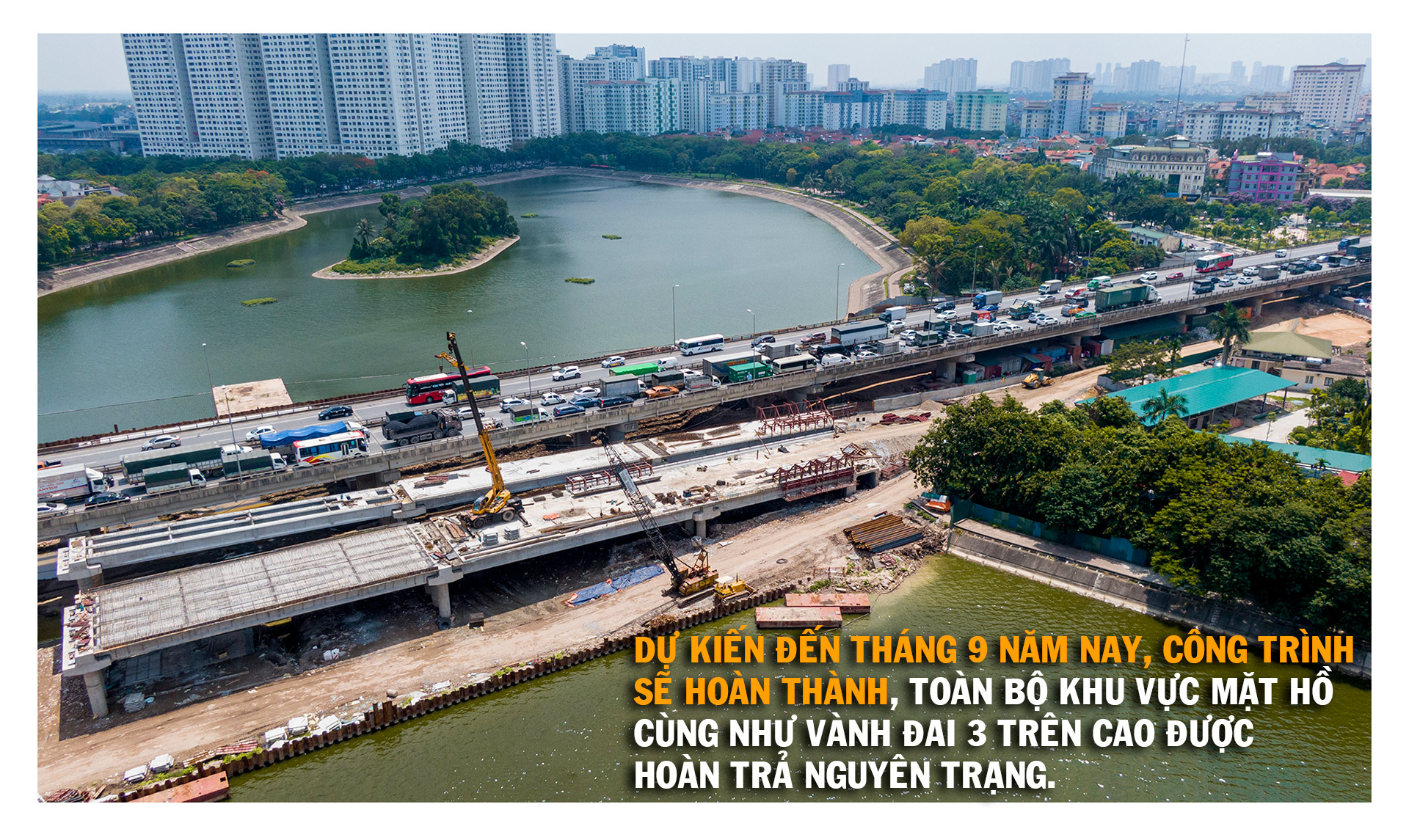 Toàn cảnh cầu hàng trăm tỷ vượt qua hồ nước đẹp bậc nhất Hà Nội - 16