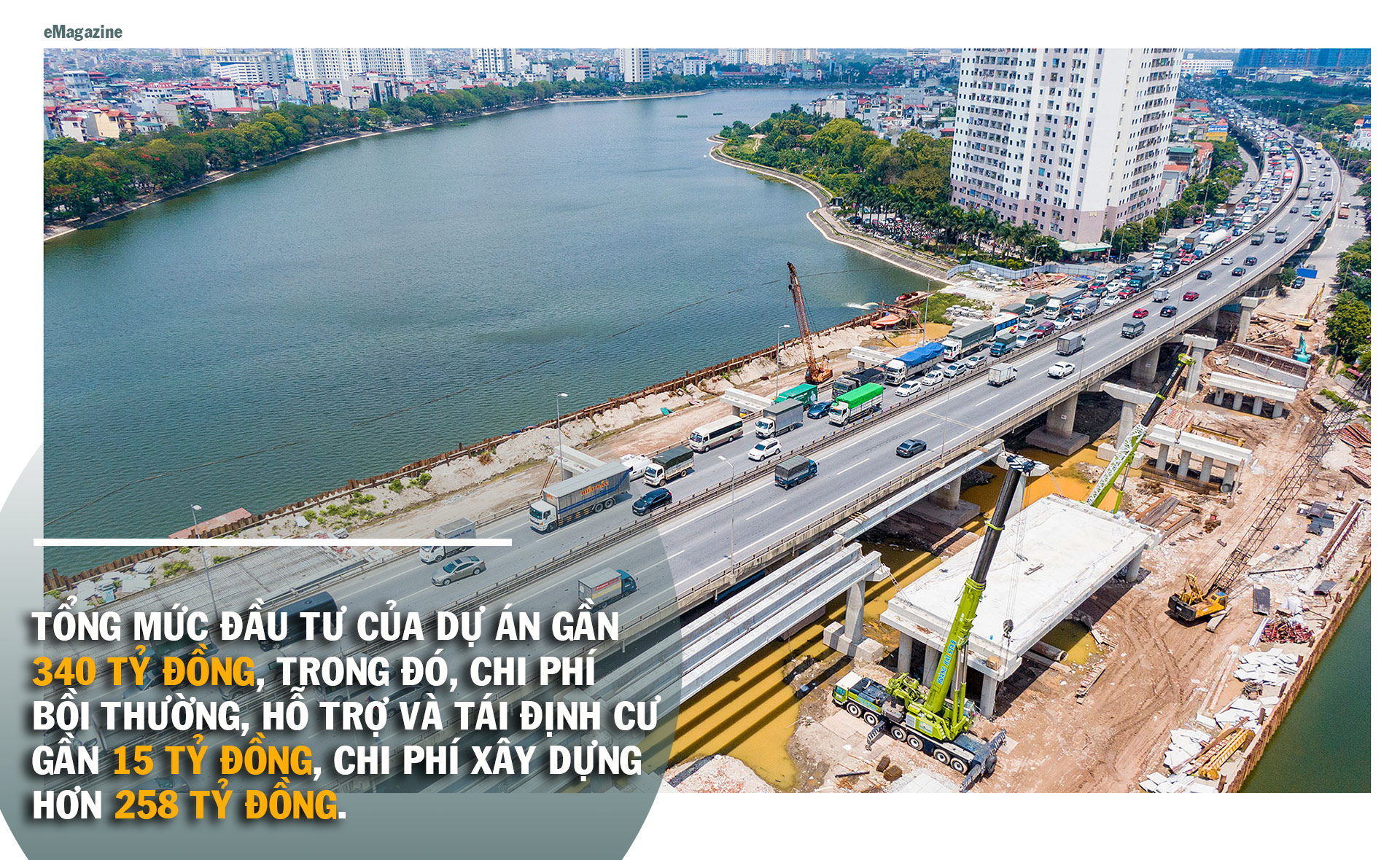 Toàn cảnh cầu hàng trăm tỷ vượt qua hồ nước đẹp bậc nhất Hà Nội - 4