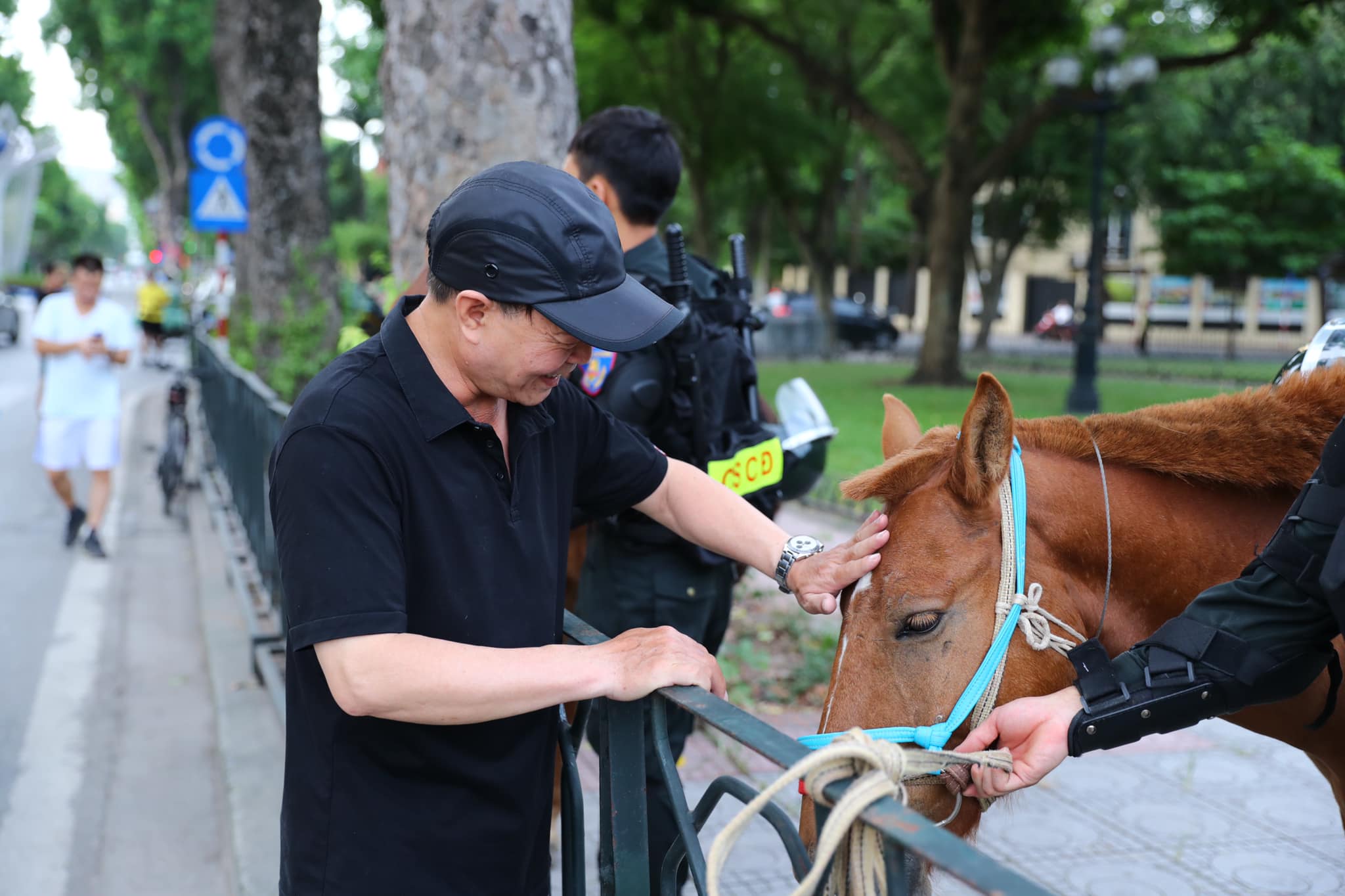 Người dân thích thú xem CSCĐ Kỵ binh diễu hành trước tòa nhà Quốc hội - 10