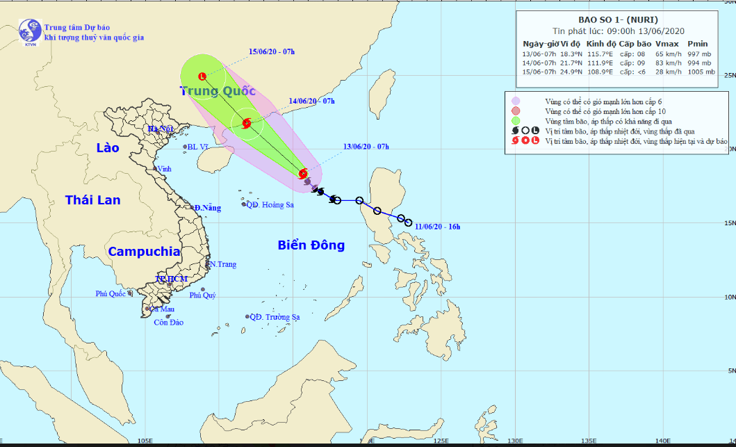 Bão số 1 - NURI còn mạnh thêm, đang di chuyển &#34;thần tốc&#34; trên Biển Đông - 1