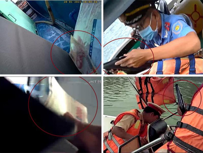 Cận cảnh nhét tiền vào sổ khi trình cho CSGT, TTGT - 2