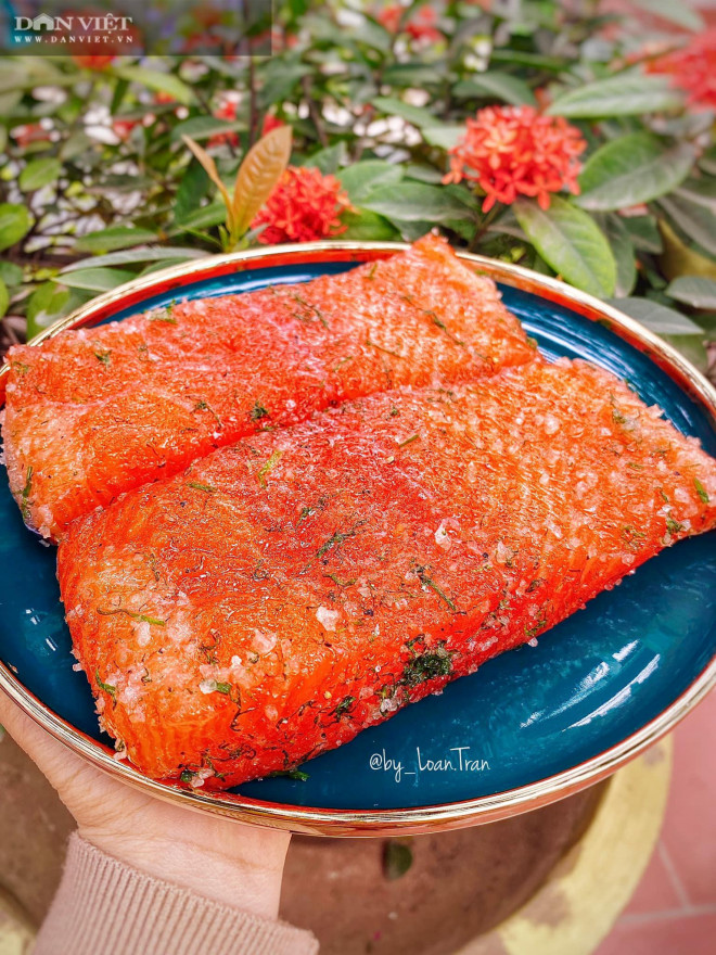 Lạ miệng với món cá hồi muối, màu đỏ đẹp, vị đậm đà - 10