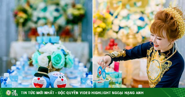 Cô dâu Bạc Liêu tổ chức đám hỏi đặc biệt, phòng tân hôn ngập tràn “mèo máy Doraemon”