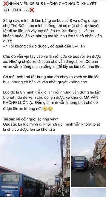 Xôn xao thông tin nữ tiếp viên xe buýt từ chối phục vụ người khuyết tật - 2