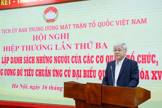 Chốt danh sách ứng cử đại biểu Quốc hội khoá XV ở Trung ương - 2