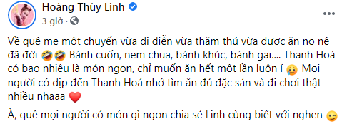 Hoàng Thùy Linh về quê mẹ Thanh Hóa, tiết lộ thích thú với điều này - 1