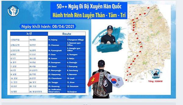 Cảm phục ý chí vượt qua nghịch cảnh trong hành trình đi bộ xuyên Hàn Quốc của chàng trai Việt - 4