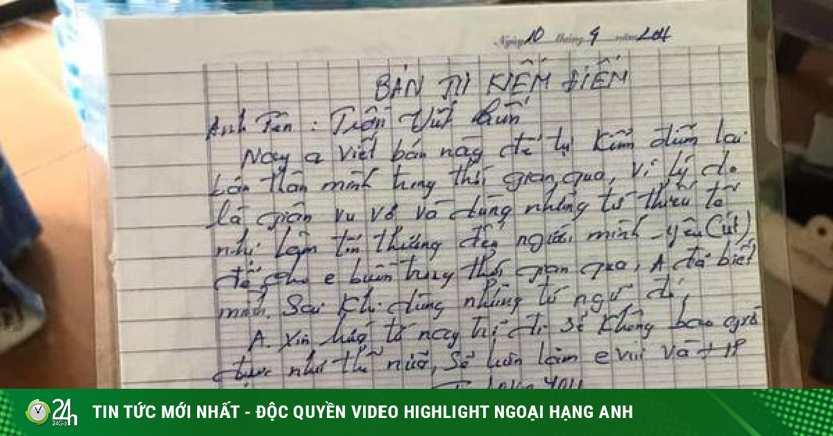 Chồng U40 viết kiểm điểm xin lỗi vợ: Dòng chữ cuối cùng khiên ai đọc cũng ‘rụng tim’