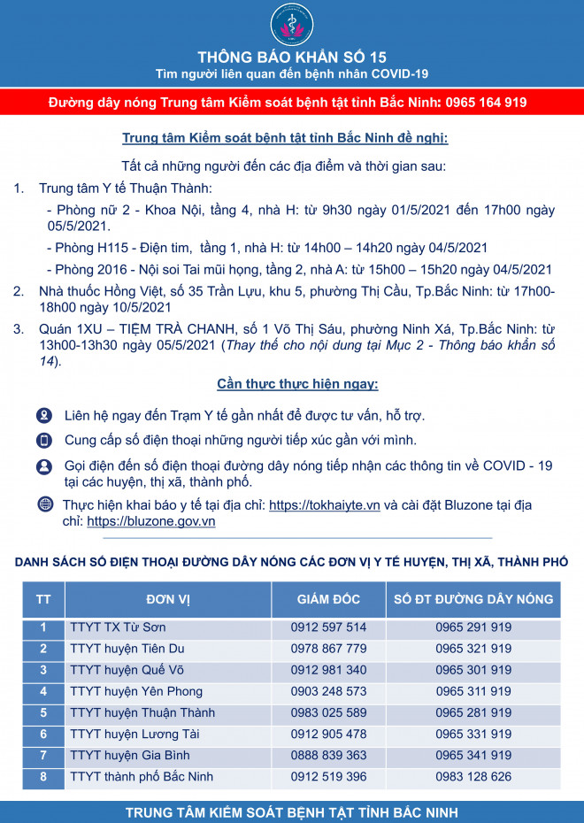 Hỏa tốc giãn cách xã hội toàn huyện Yên Phong của Bắc Ninh từ 14 giờ ngày 15-5 - 2