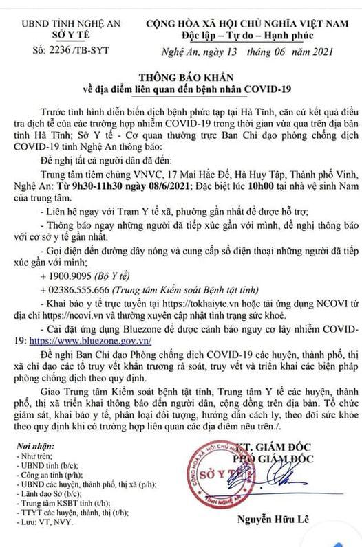 KHẨN: Tìm người liên quan tới ca bệnh từ Hà Tĩnh đưa con ra TP Vinh tiêm chủng - 2