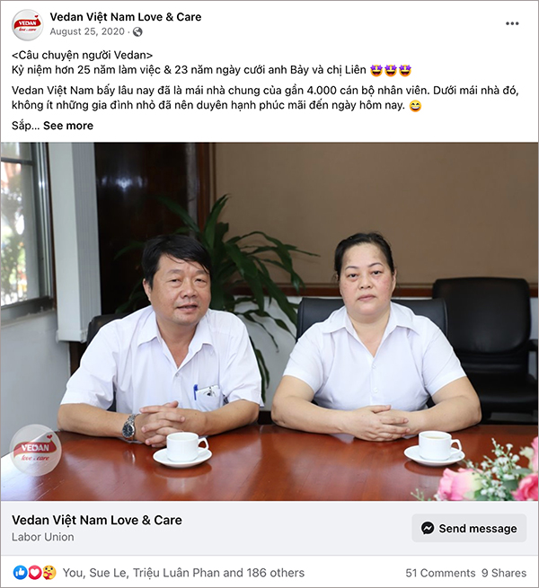 “Vedan Việt Nam Love & Care” - fanpage nội bộ chính thức dành cho CBCNV Vedan - 4