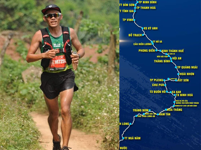 Người đàn ông chạy bộ xuyên Việt “gây sốt” với hành trình dài 2846 km
