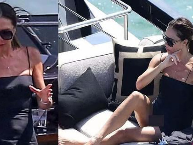 Victoria Beckham diện váy ngắn sexy trên du thuyền