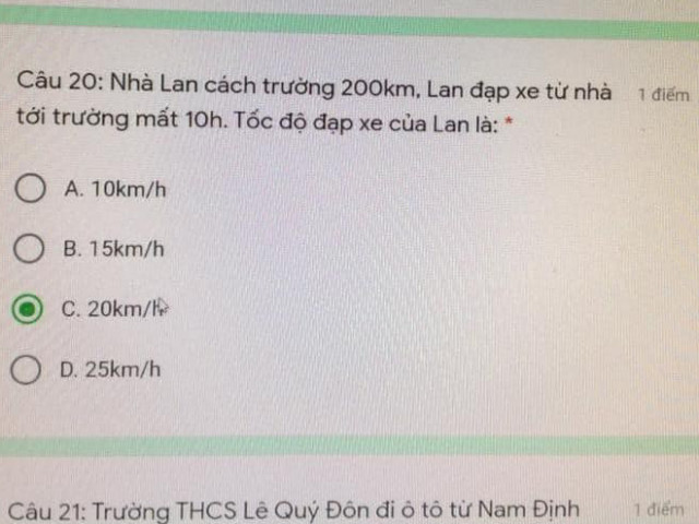 Bài Toán viral nhất hôm nay: ”Lan cách trường 200km, đạp xe đi học mất 10 tiếng”, đọc đáp án mà cười nắc nẻ
