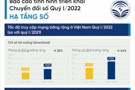 Chuyển đổi số quý I/2022: Tốc độ Internet tăng 44% chỉ sau 1 năm