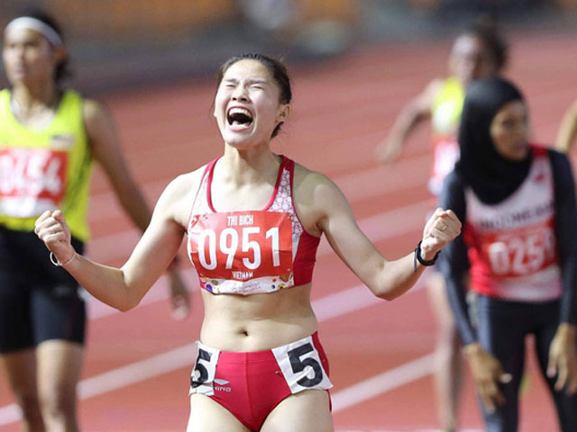 Hot girl điền kinh Đinh Thị Bích quyết giành HCV SEA Games chạy 800m