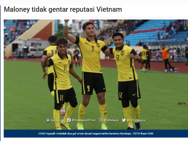 Báo Malaysia lo đội nhà gặp vận đen trước U23 Việt Nam ở bán kết SEA Games