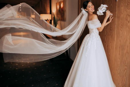 Hoa hậu Tiểu Vy hóa cô dâu xinh đẹp khi diện váy cưới