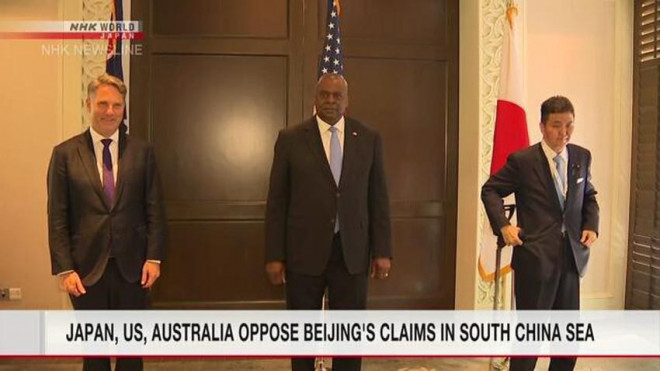 Mỹ, Nhật, Úc phản đối các yêu sách hàng hải phi pháp của Trung Quốc tại Biển Đông - 1