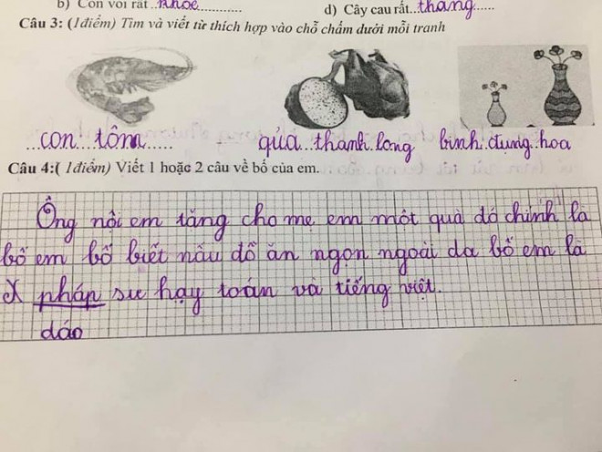 Cô nhóc làm bài văn tả bố, đang viết dở nghề nghiệp bỗng xóa vội khiến chị gái kêu lên: Không biết ai bày cho nữa! - 1