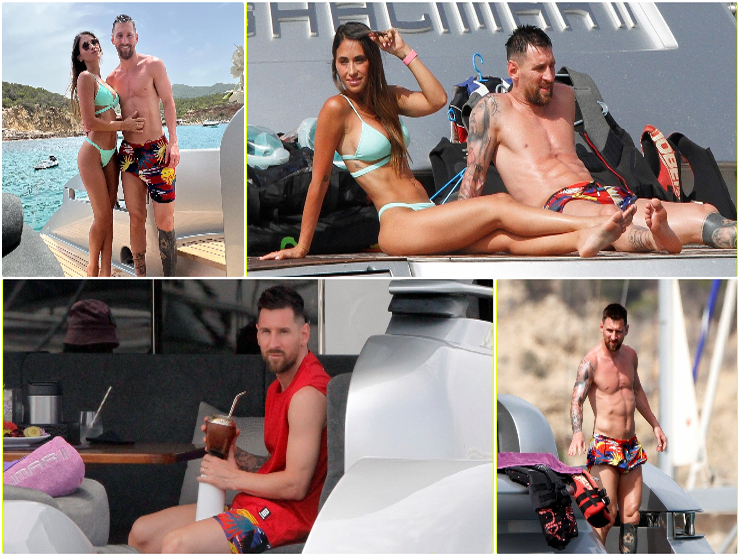 Messi khoe thân hình 6 múi, tình tứ bên vợ yêu mặc bikini cực xinh