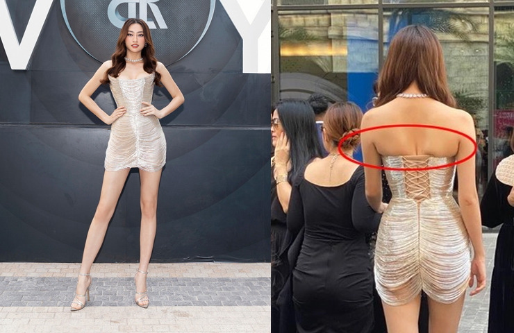 Trong show Fashion Voyage 5, Lương Thùy Linh gây chú ý khi diện váy ngắn nhưng phần lưng khá chật chội.
