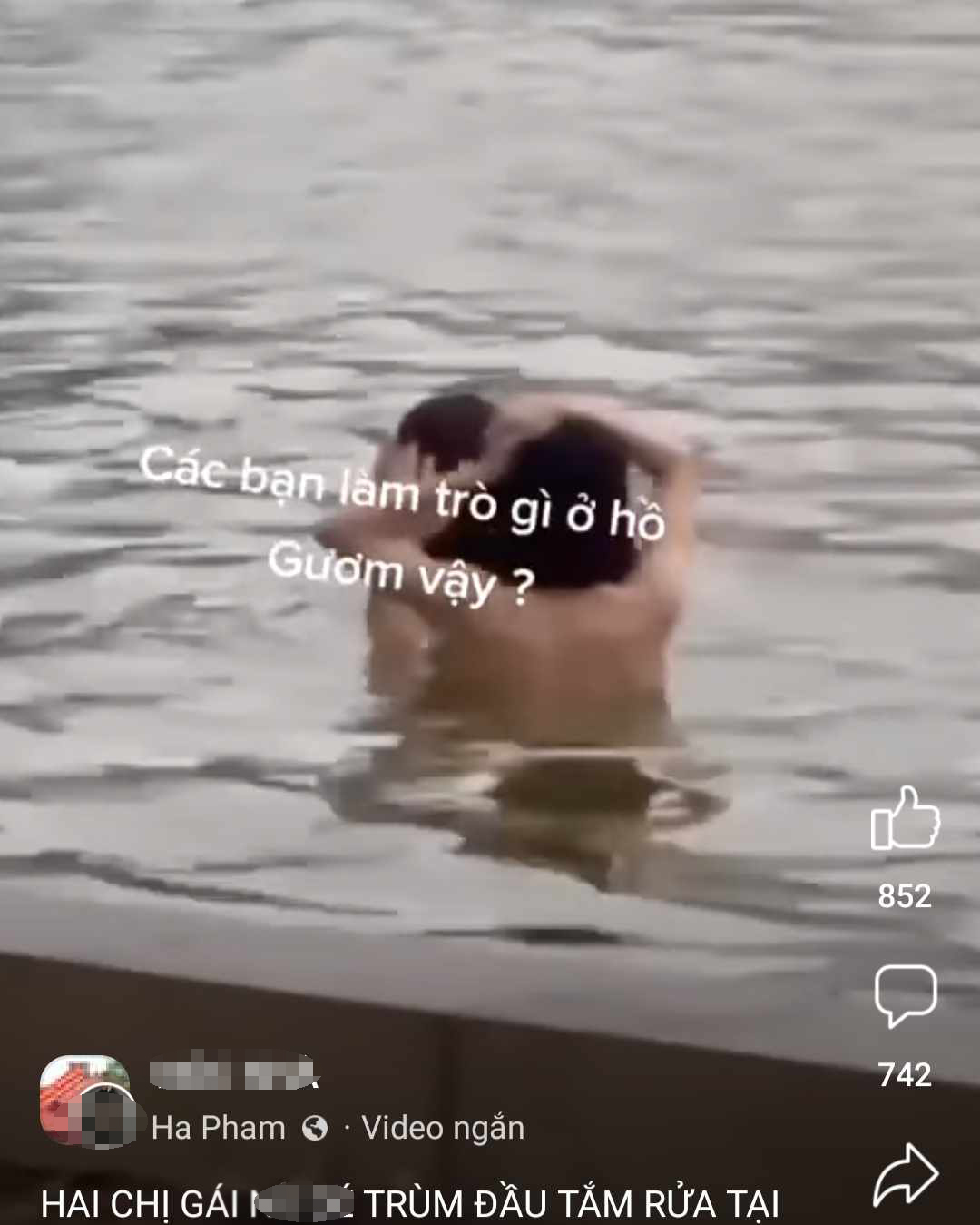 Xác minh clip nghi cắt ghép 2 cô gái tắm ở Hồ Gươm gây xôn xao - 1