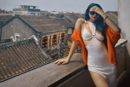 Chân dài Hà Nam gây nhiều sự chú ý khi mặc đồ bơi đi chợ, váy ”thủng” ở Hội An
