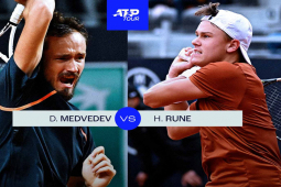 Video Medvedev - Rune: 2 set kịch chiến, chức vô địch xứng đáng (CK Rome Open)