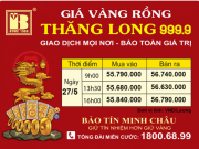 Giá Vàng Rồng Thăng Long- Bảo Tín Minh Châu ngày 27.05.2023