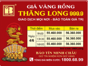 Giá Vàng Rồng Thăng Long- Bảo Tín Minh Châu ngày 04.06.2023