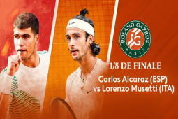 Video tennis Alcaraz - Musetti: Phô diễn đẳng cấp, chiến thắng ”3 sao” (Roland Garros)