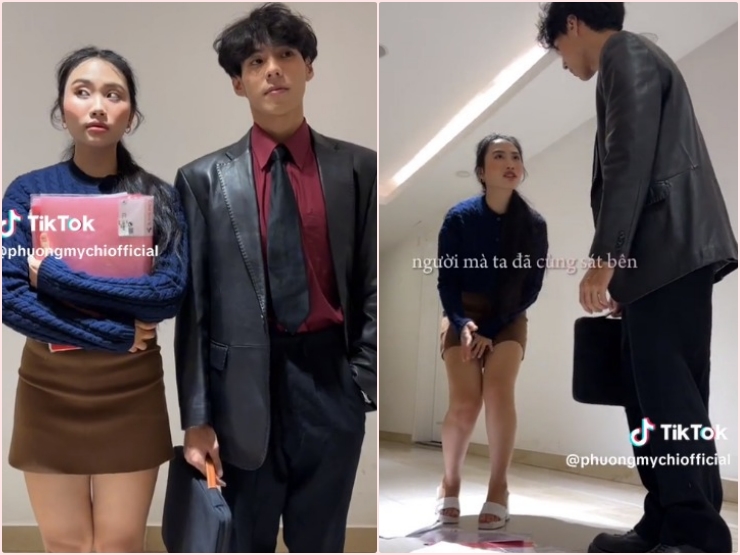 Phương Mỹ Chi chật vật che chắn vì váy ngắn - 1