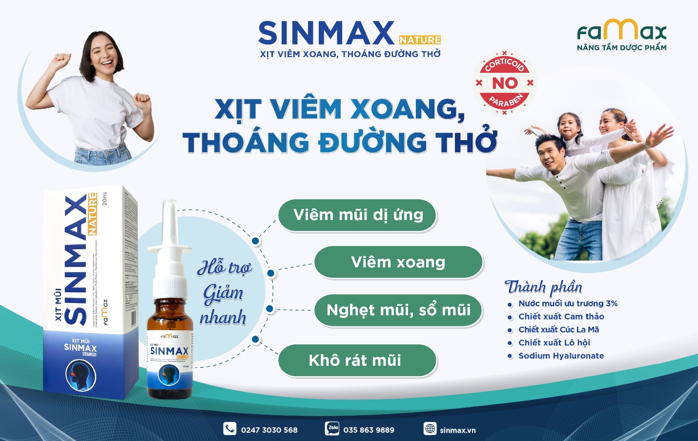 Tại sao người bị viêm xoang, nghẹt mũi nên sử dụng xịt mũi Sinmax - 1