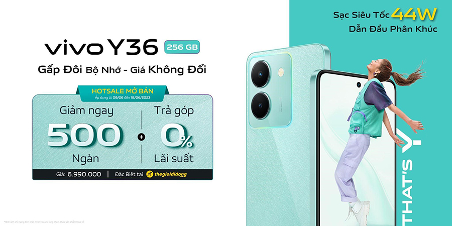 Thế Giới Di Động mở bán đặc biệt vivo Y36 sạc siêu tốc 44W, gấp đôi bộ nhớ, giá không đổi - 1