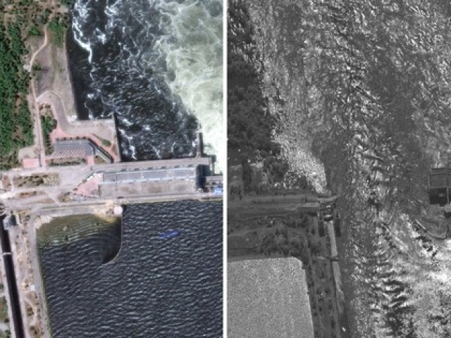 Hình ảnh vệ tinh hé lộ hậu quả thảm khốc từ vụ vỡ đập ở Kherson