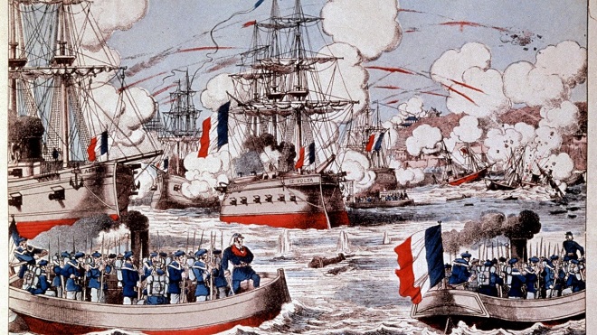 Hạm đội hùng hậu TQ bị hải quân Pháp 