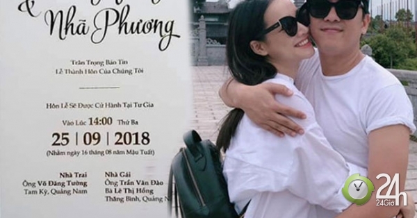 Cận cảnh thiệp cưới của Trường Giang, Nhã Phương Cận cảnh thiệp cưới của Trường Giang, Nhã Phương