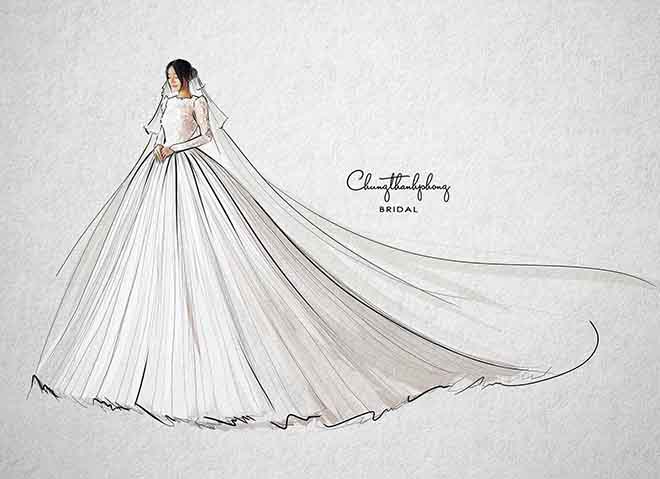 Váy cưới của Nhã Phương đẹp như công chúa cổ tích