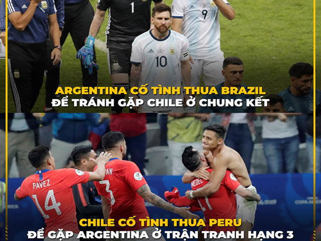 Dân mạng chế ảnh Chile cố tình thua Peru để đối đầu với Messi