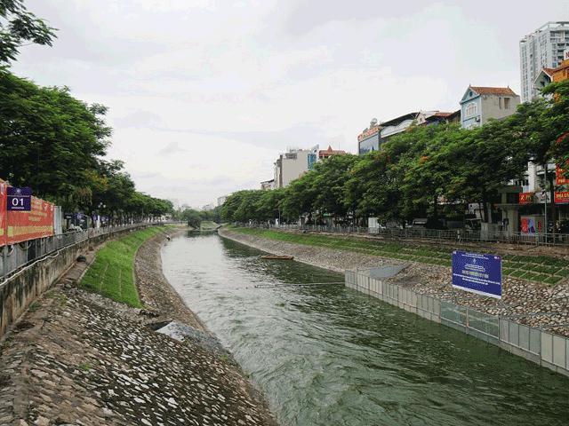 Sông Tô Lịch thay đổi bất ngờ sau một đêm, nhiều người mang cần ra câu cá