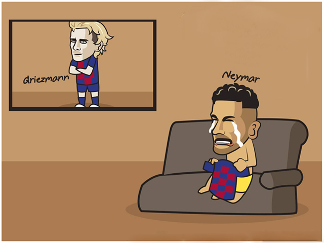 Ảnh chế: Neymar ”khóc ròng” vì Griezmann, Barca và Real đại náo chuyển nhượng