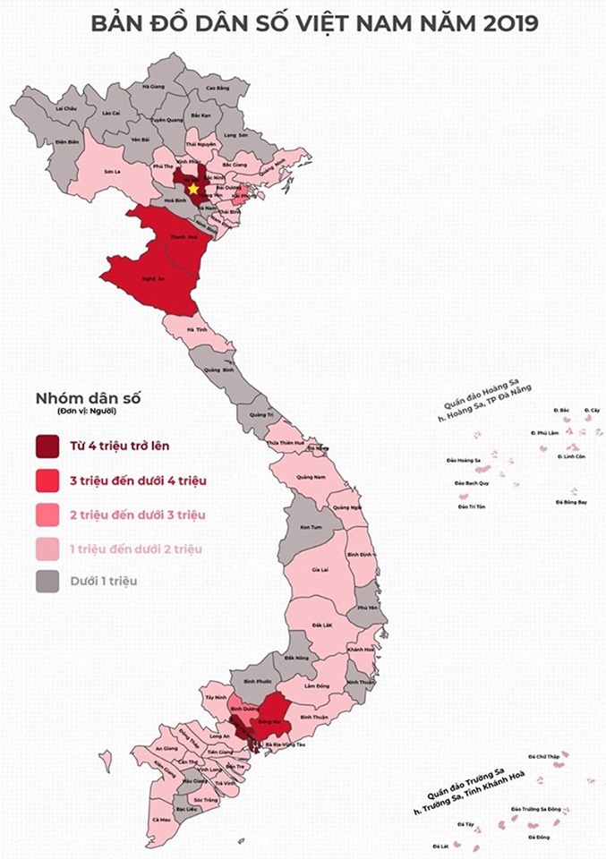 Thông tin bản đồ dân số các tỉnh Việt Nam Chi tiết và đầy đủ